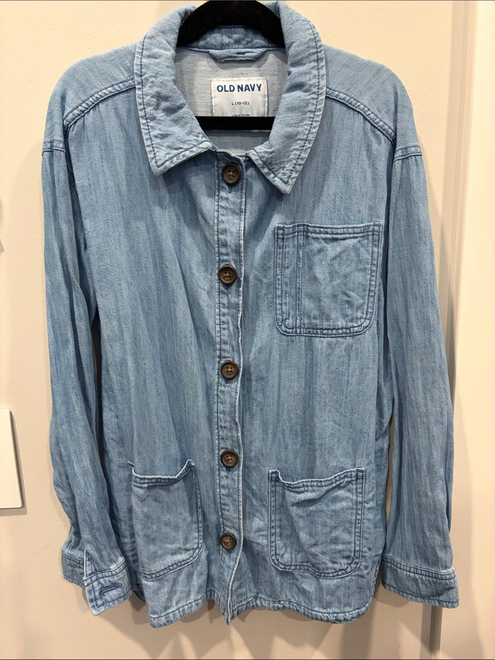 Old Navy Light Blue Denim Button-Down Shirt